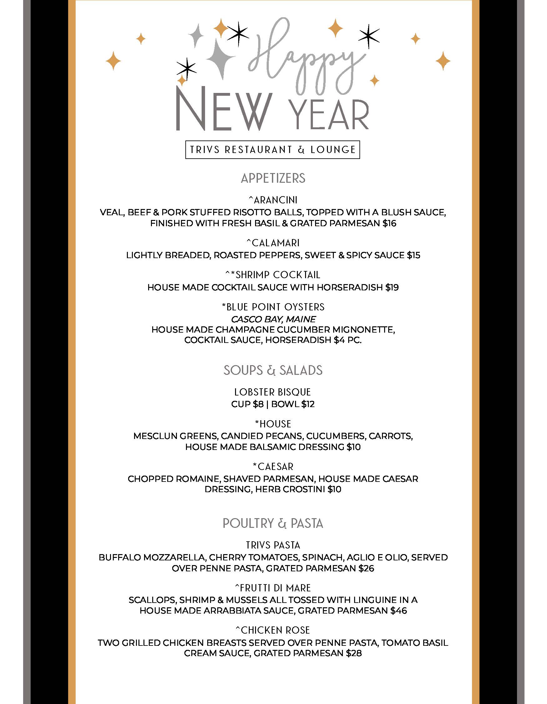 26 NYE MENU_Page_1 - Trivs Restaurant & Lounge | Steakhouse Strongsville